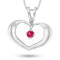 0.06ct Ruby Heart Pendant in 14k White Gold
