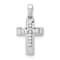 Rhodium Over 10k White Gold Accent Diamond Cross Pendant