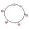 Rhodium Over Sterling Silver Childs Enamel Hearts 5.5-inch with 0.5-inch
Extension Bracelet