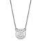 Rhodium Over Sterling Silver MLB LogoArt Oakland Athletics Pendant Necklace