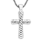 Sterling Silver 21x37mm Woven Cross Necklace, 18”
