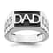 Rhodium Over 14k White Gold Polished Satin Onyx and Diamond DAD Men's Ring