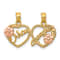14K Two-tone MOM - DAUGHTER Break-apart Hearts Pendant