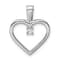 Rhodium Over 14k White Gold Diamond Heart Pendant