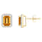 7x5mm Emerald Cut Citrine And Created White Sapphire 10k Yellow Gold
Halo Stud Earrings