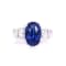 4.84 Ctw Blue Sapphire and 0.60 Ctw White Diamond Ring in 14K WG