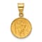 14k Yellow Gold Polished and Satin St. Christopher Medal Pendant
