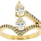 Diamond Simulant Pear And White Zircon Ring In 18K Gold Over Sterling
Silver 2.25ctw