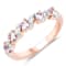 Peach Morganite and White Topaz Sterling Silver 5 StoneHalf Eternity
Band Ring Gift For Women