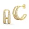 Rachel Zoe Pave Double Row Graduated Hoop Earrings in 14K Gold Over
Sterling Silver