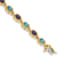 14k Yellow Gold and 14k White Gold Oval Gemstone Amethyst and Blue Topaz Bracelet