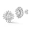 Sterling Statements Rhodium Over Sterling Silver CZ Cluster Studs