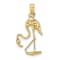 10K Yellow Gold 3D Textured Flamingo Charm