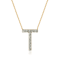 Lab-Grown Diamond Initial T Necklace In 14K Gold Over Sterling Silver 0.50ctw