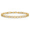 14k Yellow Gold 4mm Double Link Hearts Charm Bracelet