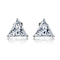 Triangle CZ Stud Earrings In Sterling Silver
