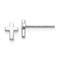 Rhodium Over 14k White Gold Children's Cross Stud Earrings