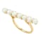 4.5-5mm Round White Freshwater Pearl 14K Yellow Gold Bar Design Ring