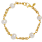 Cultured Freshwater Pearl Byzantine Chain Station Bracelet In 18K Gold
Over Bronze 8mm