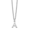Rhodium Over Sterling Silver Cutout Letter A Initial Necklace