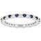 Sapphire Color CZ Eternity Band Ring In Sterling Silver 1.76ctw