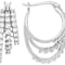3 Row Lab-Grown Diamond Hoop Earrings In PlatInum Over Sterling Silver