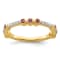 14K Yellow Gold Stackable Expressions Rhodolite Garnet and Diamond Ring 0.285ctw