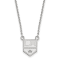 Rhodium Over Sterling Silver NHL LogoArt Los Angeles Kings Small Pendant Necklace
