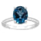 10x8mm Oval London Blue Topaz With Diamond Accents Rhodium Over Sterling
Silver Hidden Halo Ring