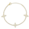 Sterling Statements 14K Yellow Gold Over Sterling Silver CZ Tri Clover
Tennis Bracelet
