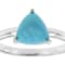 Turquoise Trillion Solitaire Ring In Platinum Over Sterling Silver 8mm