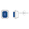 7x5mm Emerald Cut Created Sapphire And Created White Sapphire 10k White
Gold Stud Earrings
