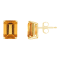 8x6mm Emerald Cut Citrine 14k Yellow Gold Stud Earrings