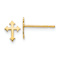 14k Yellow Gold Children's Cross Stud Earrings