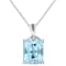 7.50ctw Sky Blue and White Topaz Pendant with Chain in Sterling Silver