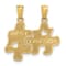 14k Yellow Gold Textured Best Friends Puzzle Pieces Break-Apart Pendant
