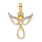 14K Two-tone Gold Diamond-Cut Infinity Angel Pendant