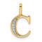 14K Yellow Gold Diamond Letter C Initial Pendant
