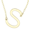 Sideways Initial S Necklace In Solid 14K Yellow Gold 18 Inch