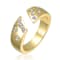 CZ Open Band Ring In 14K Gold Over Brass