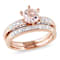Morganite and Diamond 10K Rose Gold Ring 1.19ctw