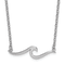Rhodium Over Sterling Silver Wave 16 + 2 Inch Necklace
