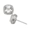 Square Lab Created White Sapphire Sterling Silver Halo Stud Earrings 3.04ctw