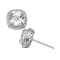 Square Lab Created White Sapphire Sterling Silver Halo Stud Earrings 3.04ctw