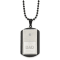 White Cubic Zirconia Stainless Steel Brushed Black IP-plated Men's Dad
Dog Tag Pendant With Chain