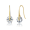 CZ Solitaire Drop Earrings In 14K Gold Over Brass