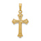 14k Yellow Gold Polished Fleur de lis Cross Pendant