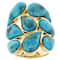 Turquoise Pear Large Ring In 18K Gold Over Sterling Silver
