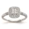 Rhodium Over 14K White Gold Diamond Cluster Engagement Ring 0.22ctw