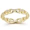 Sterling Statements 14K Yellow Gold Over Sterling Silver CZ Link Ring